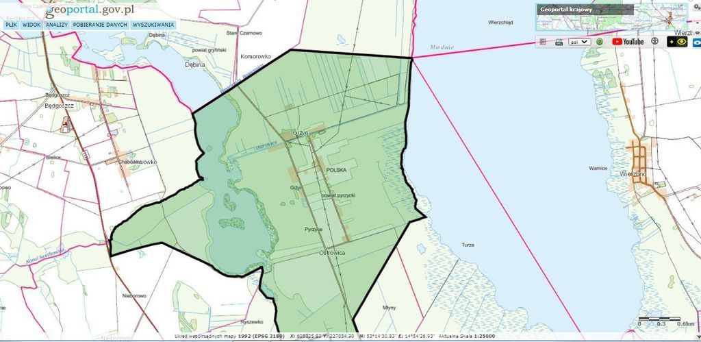 Działka Giżyn,3670m2,blisko J. Miedwie. (2)