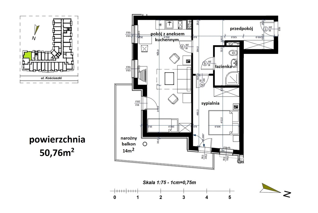 Apartament 2 pokojowy 200 metrów od plaży (14)