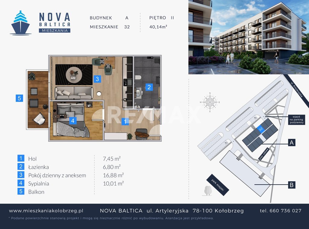 Mieszkanie NOVA BALTICA KOŁOBRZEG, 2 pokoje,A32 (1)