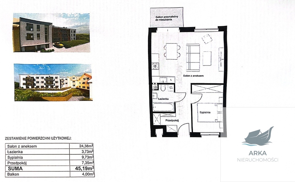 Nowe mieszkanie 2 pok. z balkonem 46m2 (5)