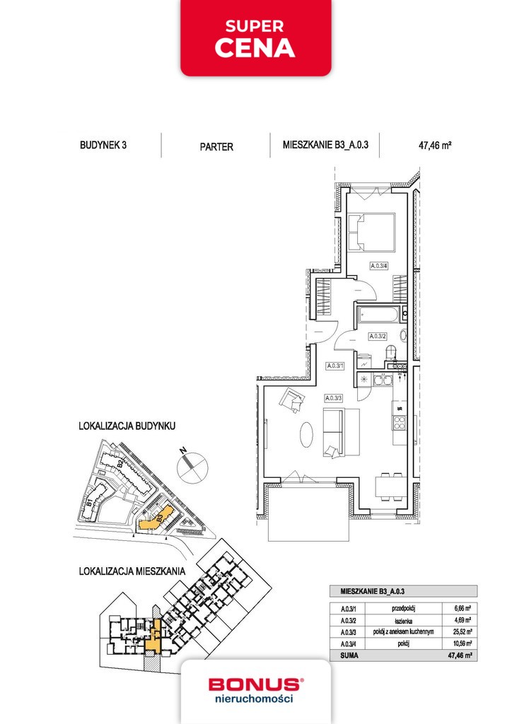 Mieszkanie, 2 pok., 47 m2, Szczecin Warszewo (3)