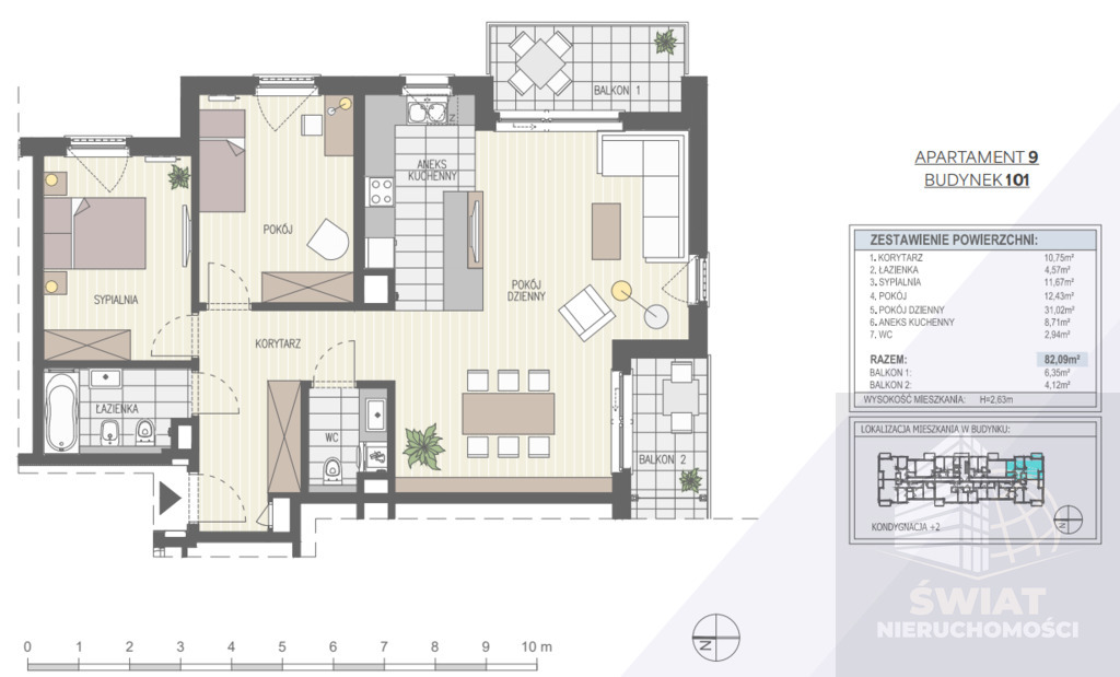 Apartament Warszewo 3 pokoje z balkonami (1)