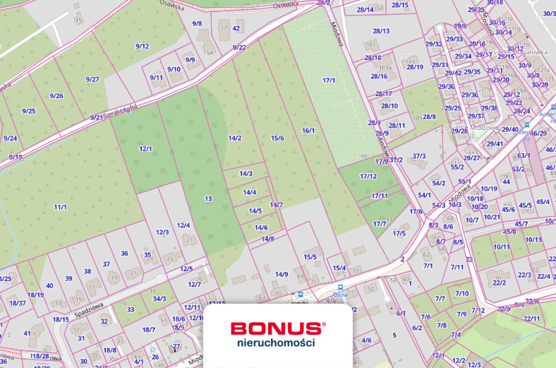 Duża działka na Osowie z Mpzp częściowo podzielona (1)