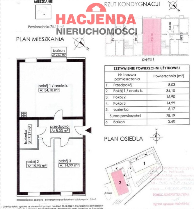 Mieszkanie, 3 pok., 61 m2, Police  (10)