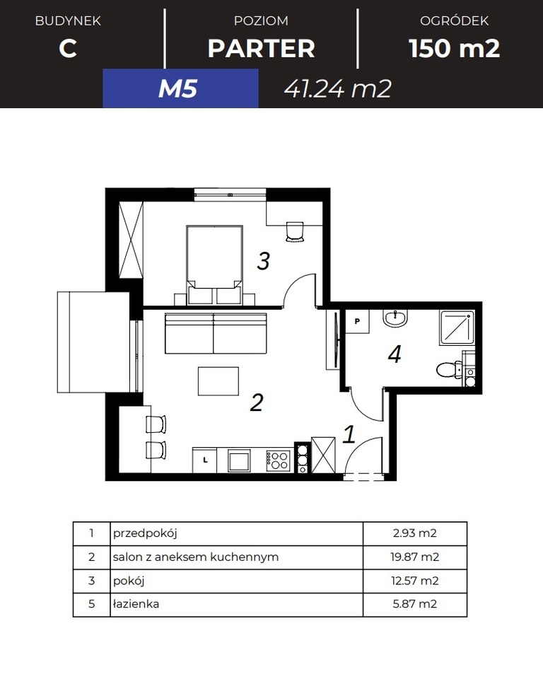 2 pokoje z ogrodem 124m2 ▶Smart City◀M5 (14)