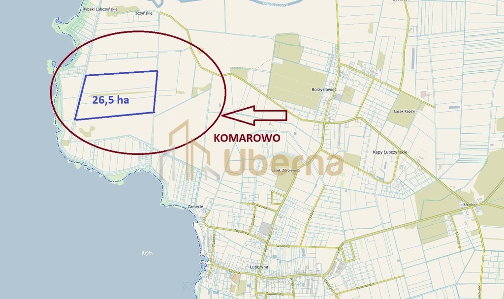 Działka rolna niezabudowana nad jeziorem (2)