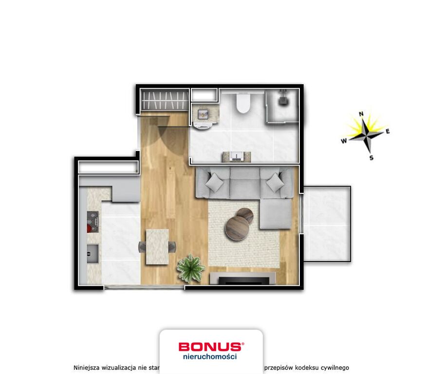 Mieszkanie, 1 pok., 26 m2, Szczecin Centrum (1)