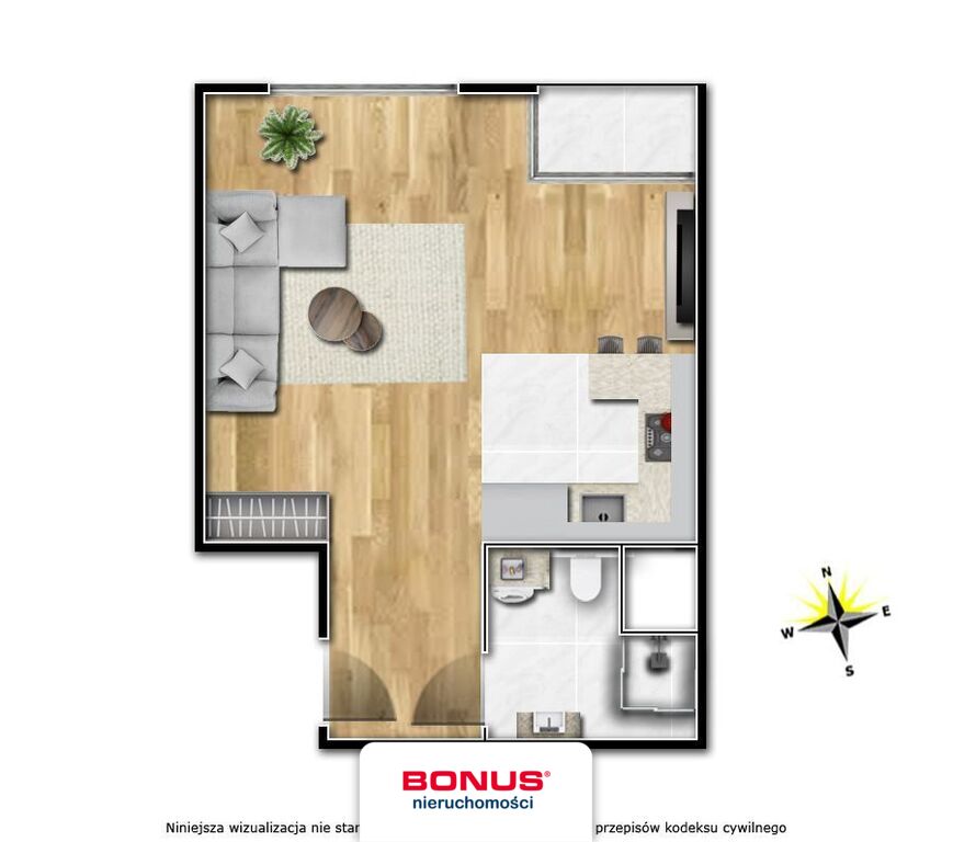 Mieszkanie, 1 pok., 35 m2, Szczecin Centrum (1)