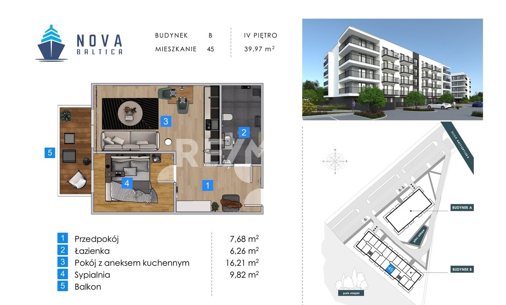 Mieszkanie Nova Baltica Kołobrzeg, 2 pokoje B45 (3)