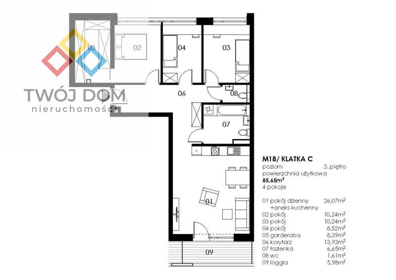 4 pokoje deweloperskie Koszalin, Wenedów (7)