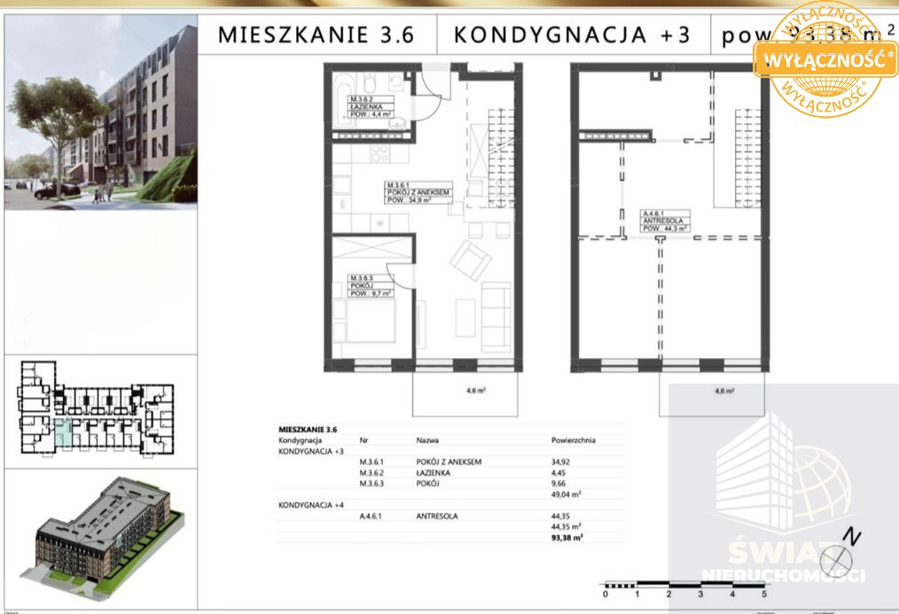 Apartament 2 pokojowy z antresola, 2 balkony (1)