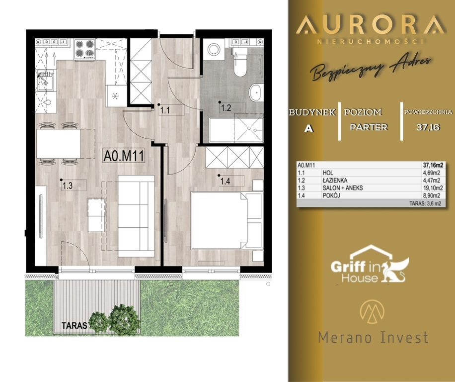 Nowe M, 37m2, 2 pokoje, garaż (2)