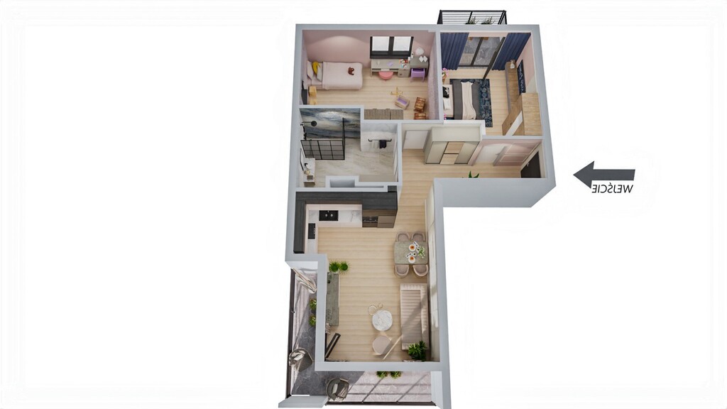 Nowe M, 50m2, 3 pokoje, garaż, os.Pyrzyckie (3)