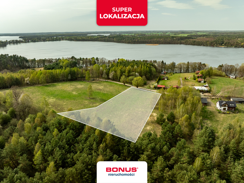 Działka przy jeziorze Żerdno z WZ i mediami (1)