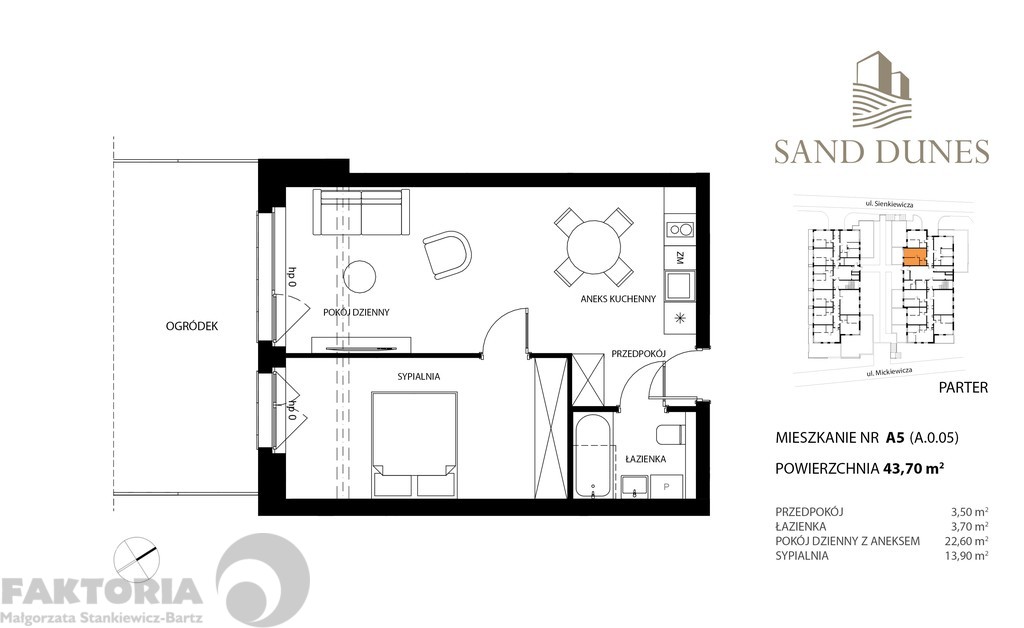 Apartament 2 pokoje 43,74 m2, ogródek, nad morzem. (2)