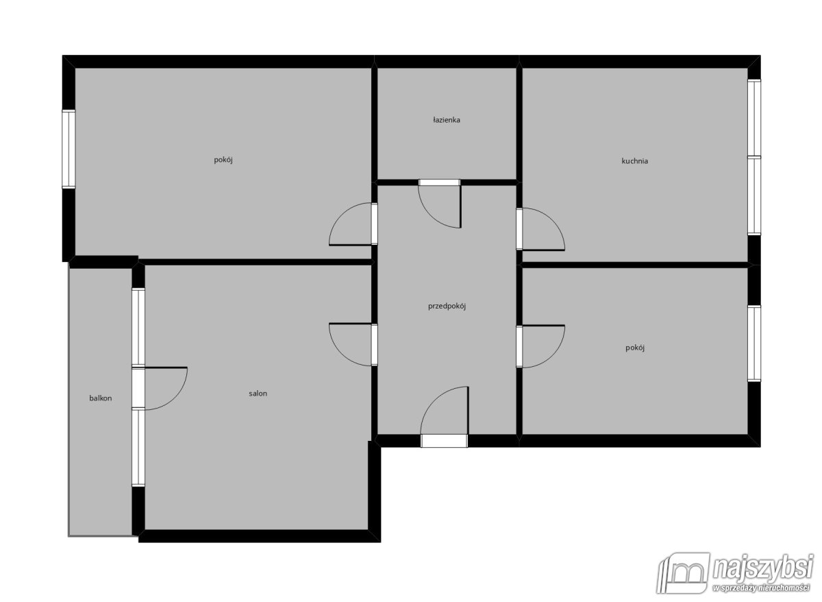 Nowogard - 3 pokoje, 2 piętro, balkon (24)