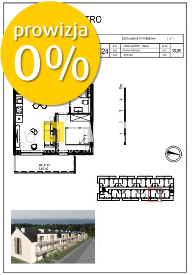 Apartament 50m morze 2 pokoje 35,17 m2 z balkonem (23)