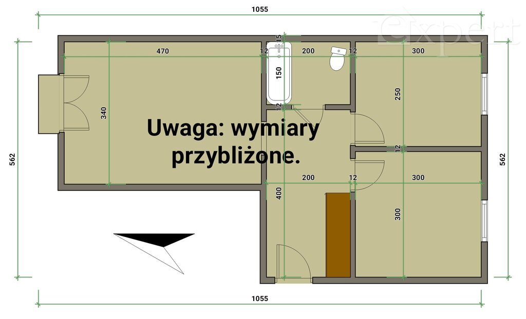 Dwa pokoje na 1 piętrze z balkonem-ul.Narutowicza (15)