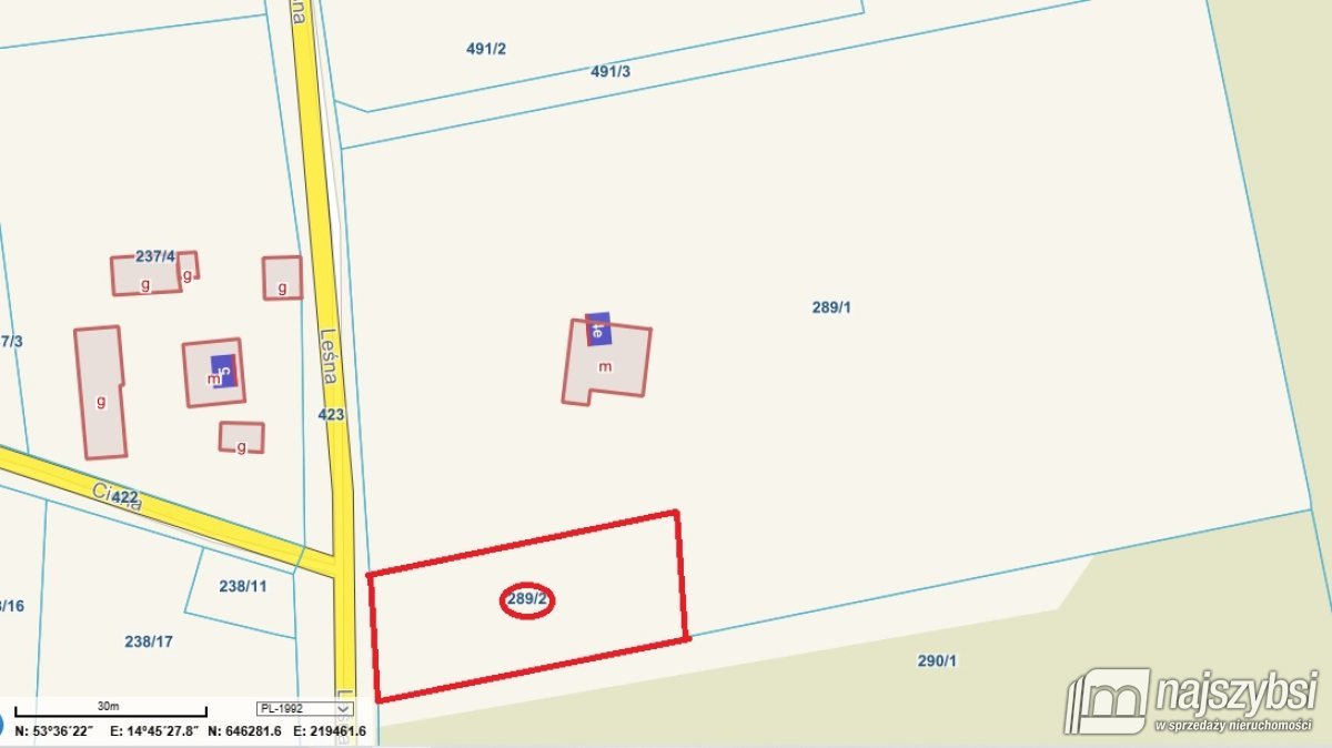 Krępsko - działka o pow. 990 m2 przy ul. Leśnej (15)