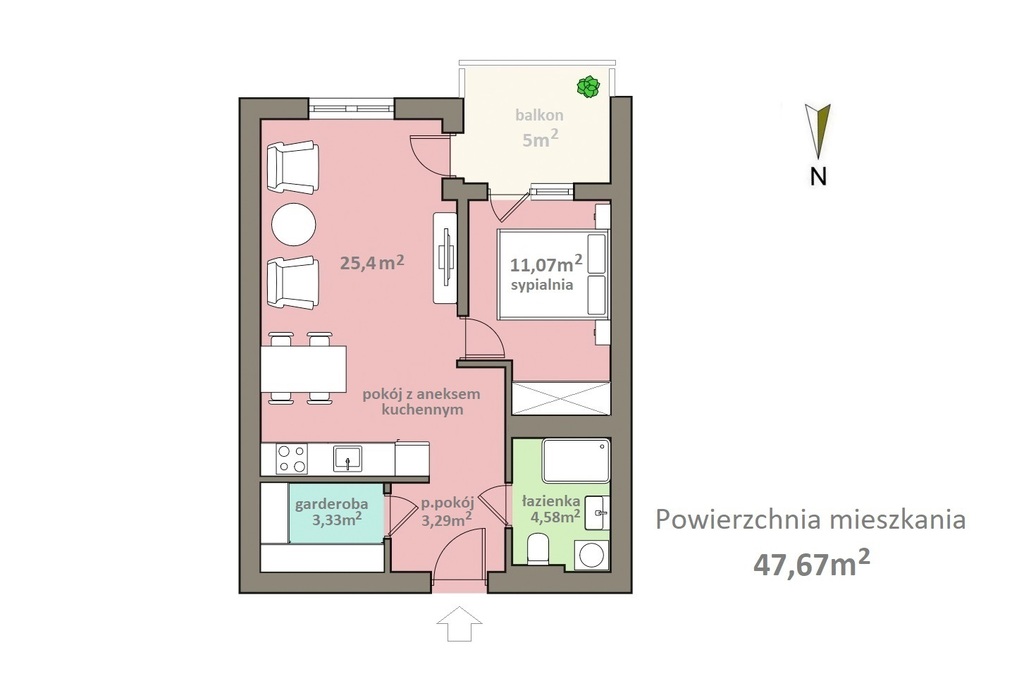 Mieszkanie 2-pokojowez miejscem parkingowym (13)