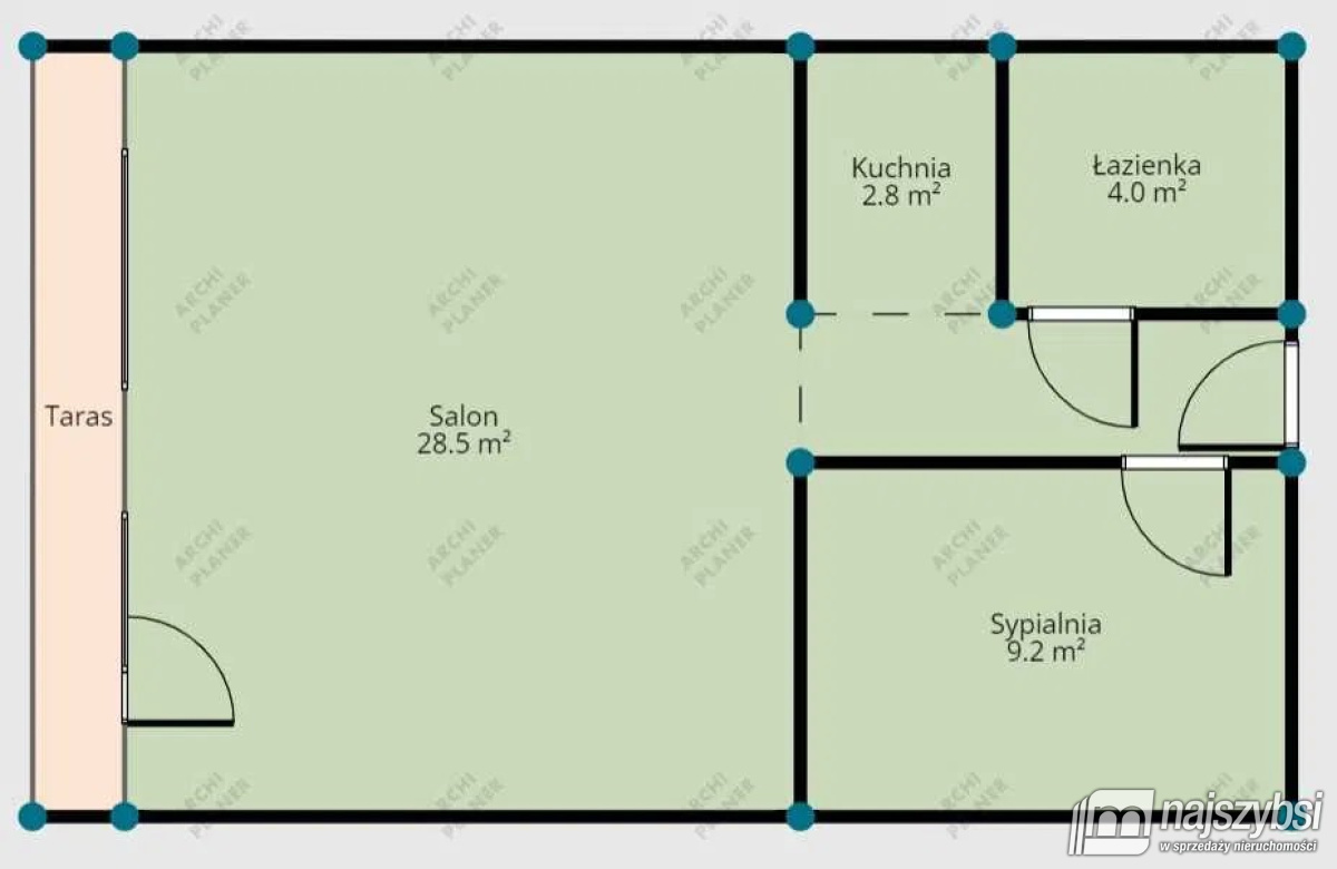 KOŁOBRZEG- PRZESTRONNY APARTAMENT 2 POKOJOWY 900M  (23)