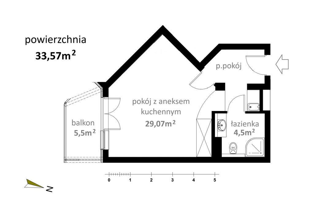 Apartament 1-pokojowy 200 metrów od plaży (10)