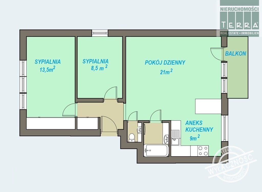 Trzypokojowe z balkonem w centrum miasta (12)