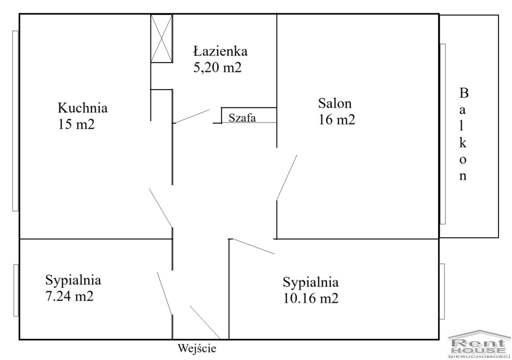 Słoneczne 3 pokojowe mieszkanie, duży balkon (24)
