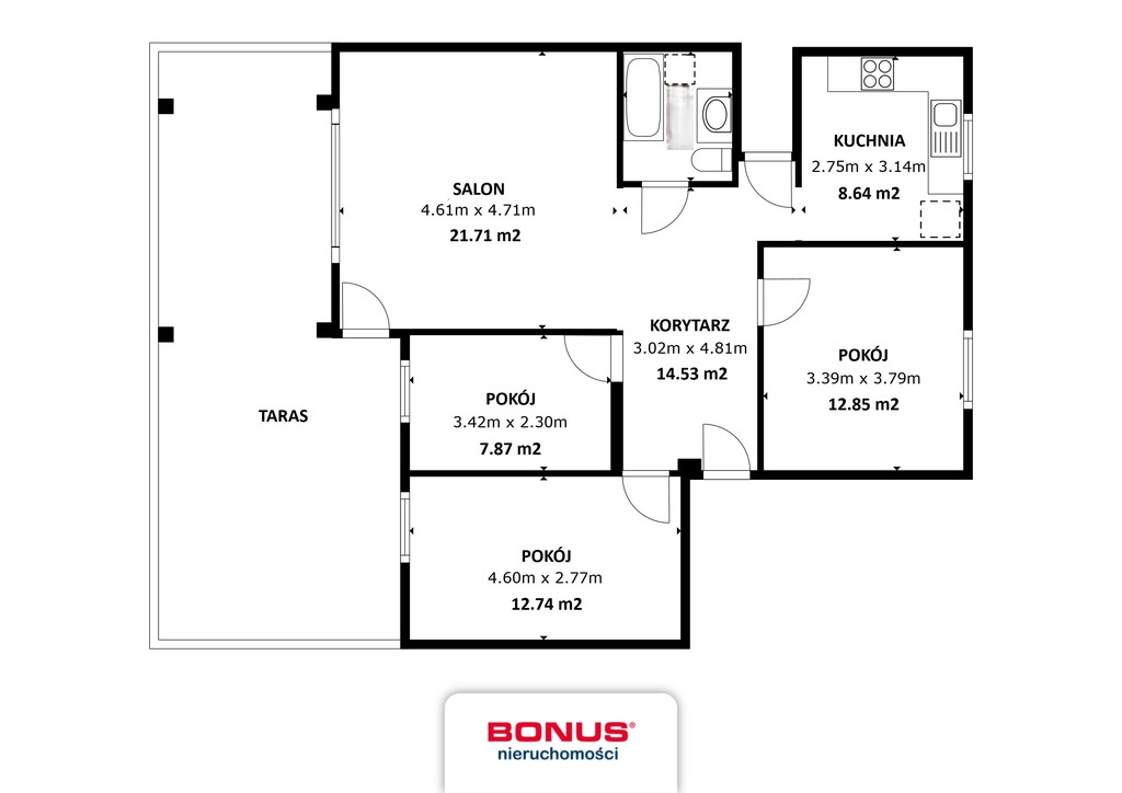 4 pokoje + taras 43 m² | Centrum, 83 m² (26)