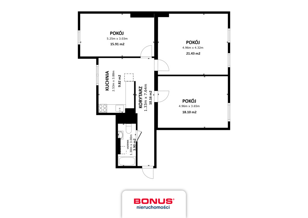 Mieszkanie, 3 pok., 79 m2, Szczecin Pogodno (17)