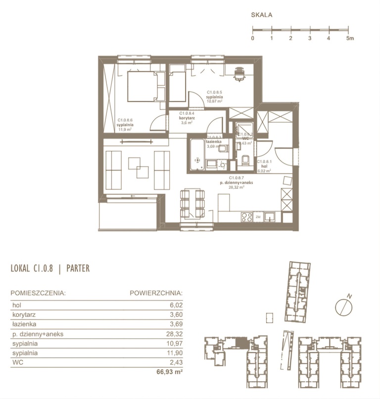 Mieszkanie deweloperskie Ogród 3pok.parter Police! (5)