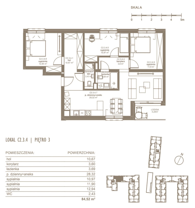 Mieszanie deweloperskie 4pok z loggie w Policach ! (5)