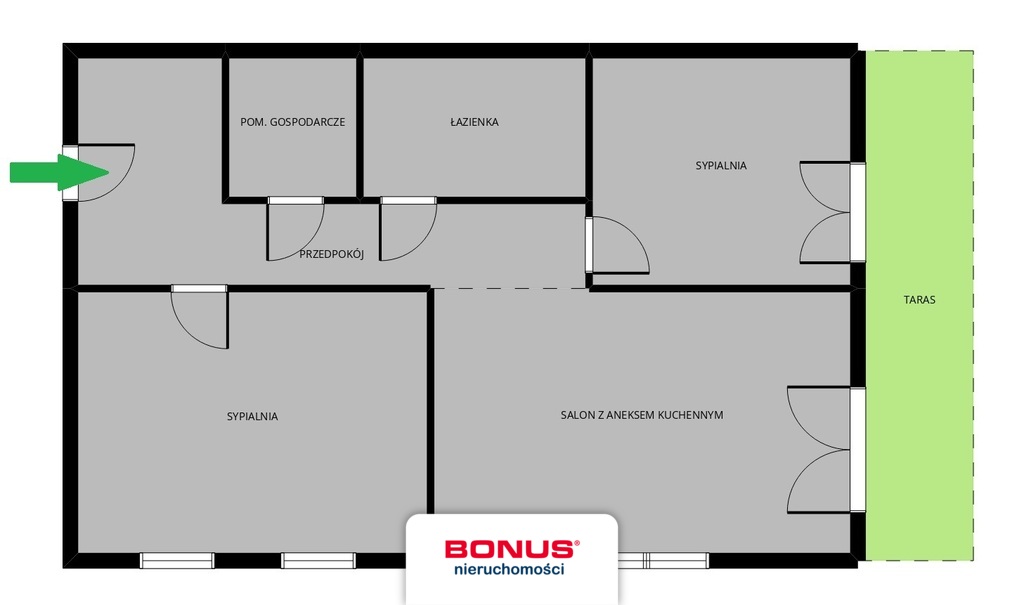 Piękne mieszkanie 3/4 pokoje! Warszewo, Taras! (8)