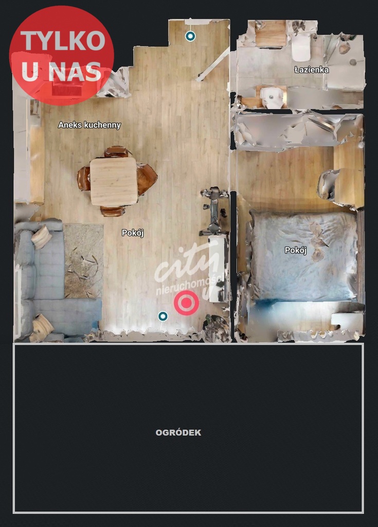 [3D] Wyposażone 2 pokoje z pięknym ogródkiem (2)