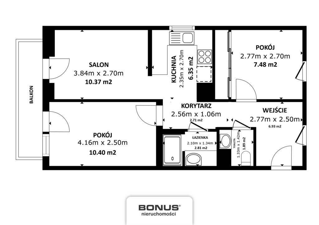 3 pokoje w nowym budynku z miejscem parkingowym. (2)