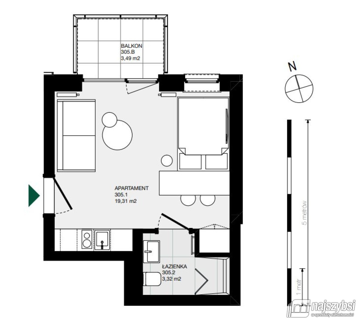 KOŁOBRZEG - APARTAMENT Z BALKONEM - NETTO 359000 ! (31)