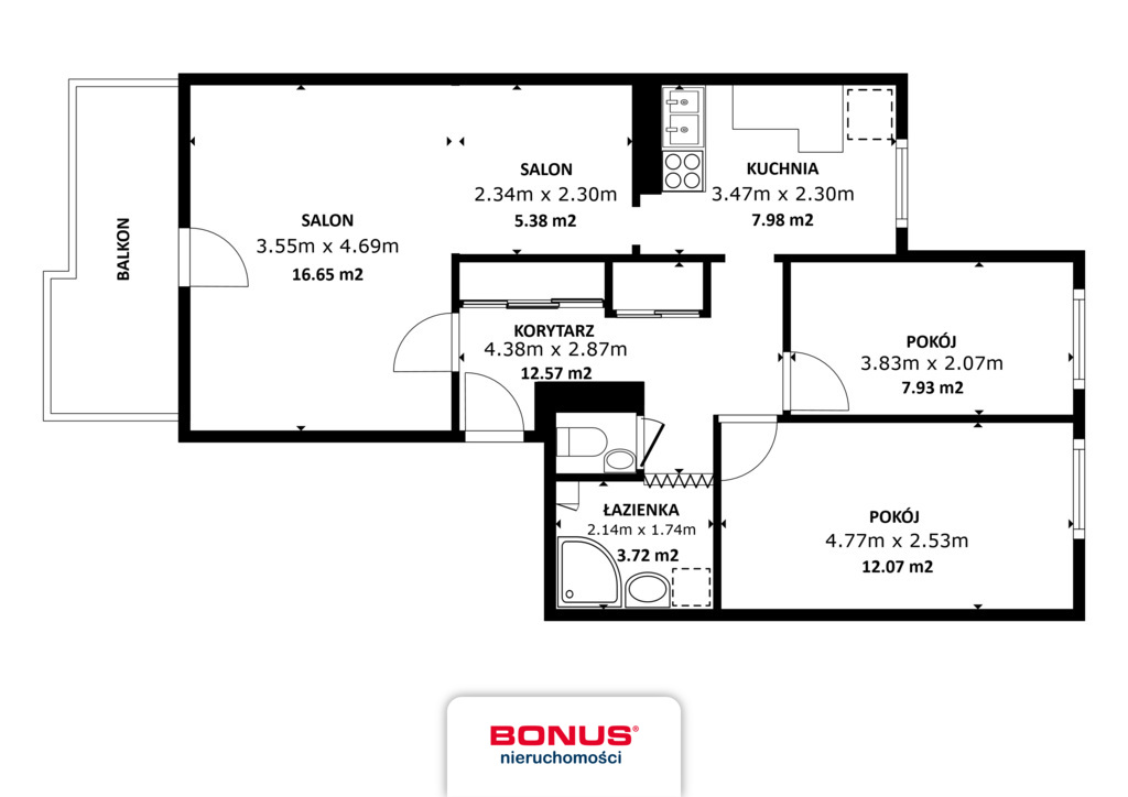 Przestronne 3 pokoje, balkon, piwnica, parking (3)