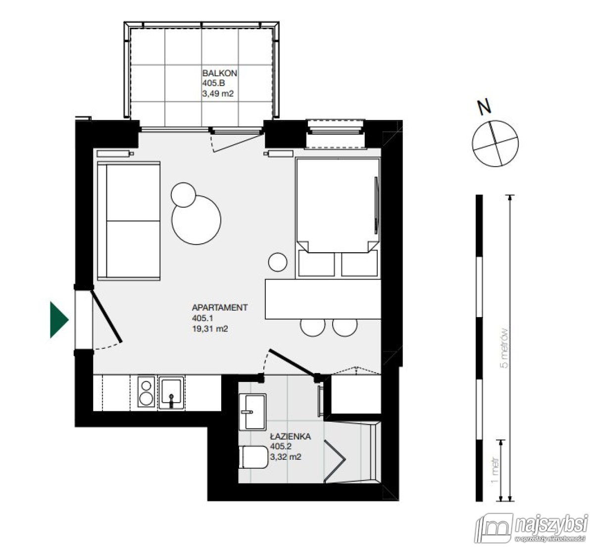 KOŁOBRZEG - APARTAMENT Z BALKONEM - NETTO 359000 ! (31)