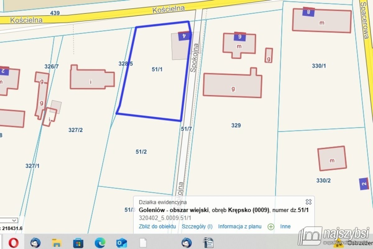 Krępsko - działka przy ul. Kościelnej z wz (2)