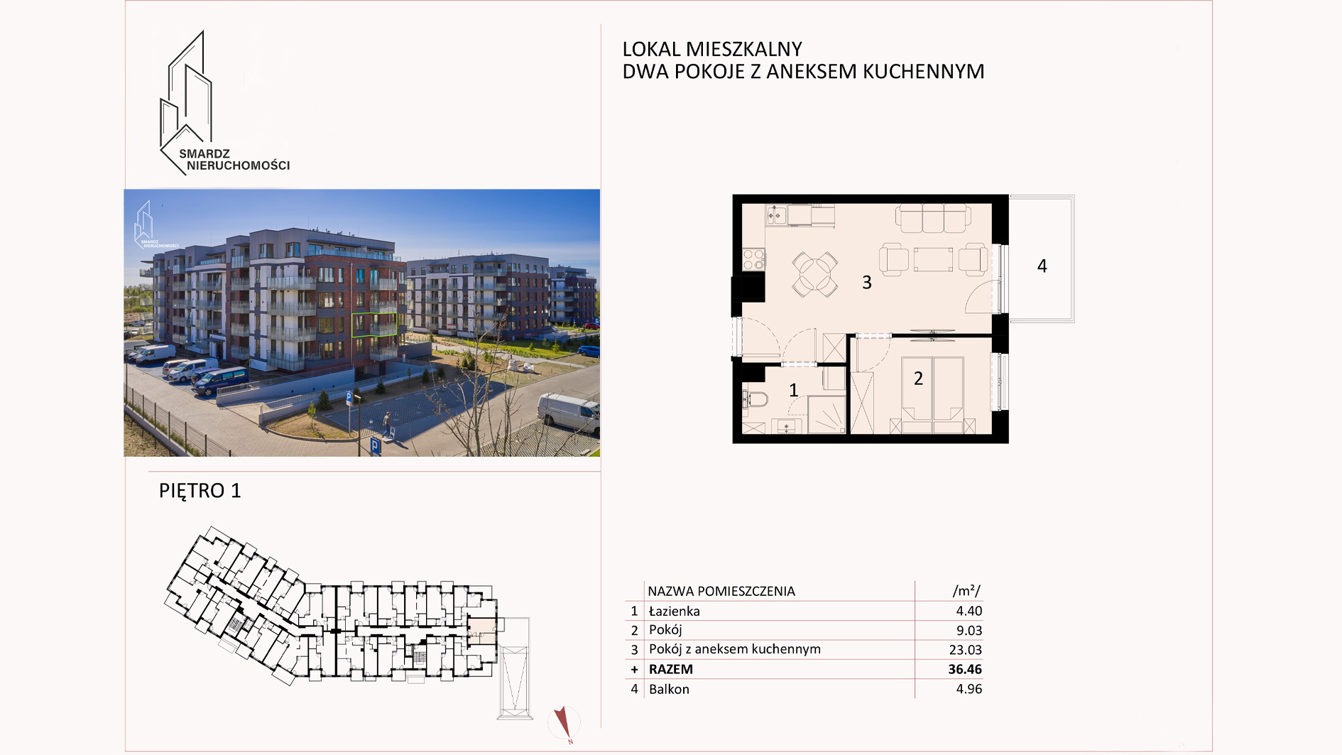 Gotowe do zamieszkania, w pełni umeblowane 2 pokojowe mieszkanie. (140)