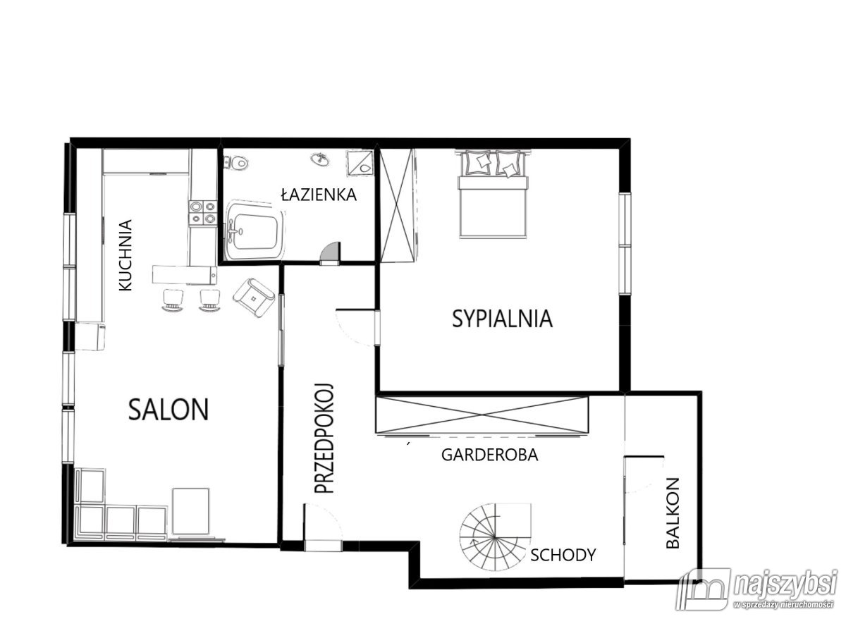 Gryfice - Dwupoziomowe mieszkanie w centrum miasta (21)