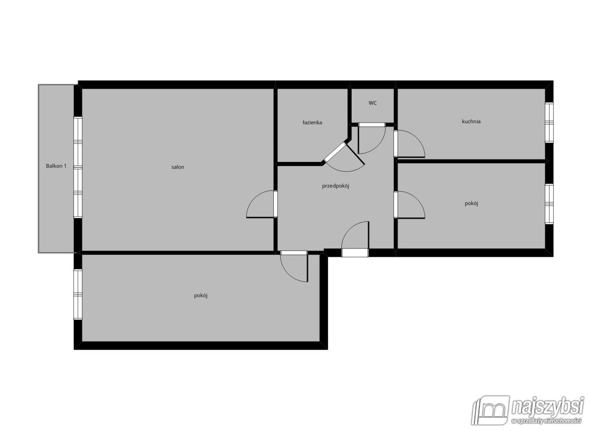 STARGARD - 3 pokoje z balkonem, ścisłe centrum (15)