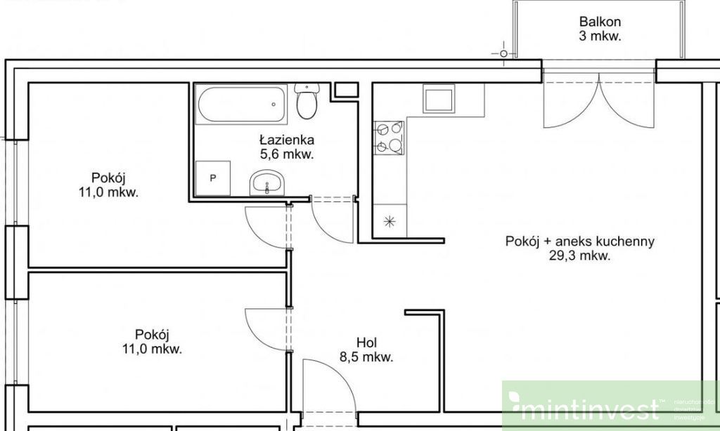 Mieszkanie 3-pokojowe w centrum miasta (6)