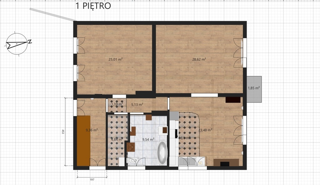 93m2 - 3 pok. gotowe!, osobny garaż i pom. gospod! (13)