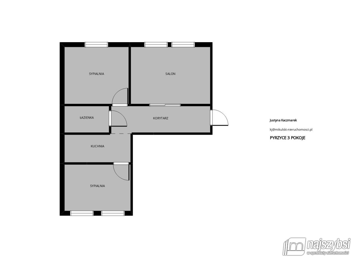 Pyrzyce - duże 3 pokojowe mieszkanie. (21)