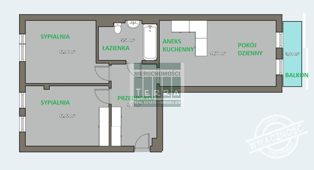 Mieszkanie trzypokojowe na osiedlu Leśnym (2)