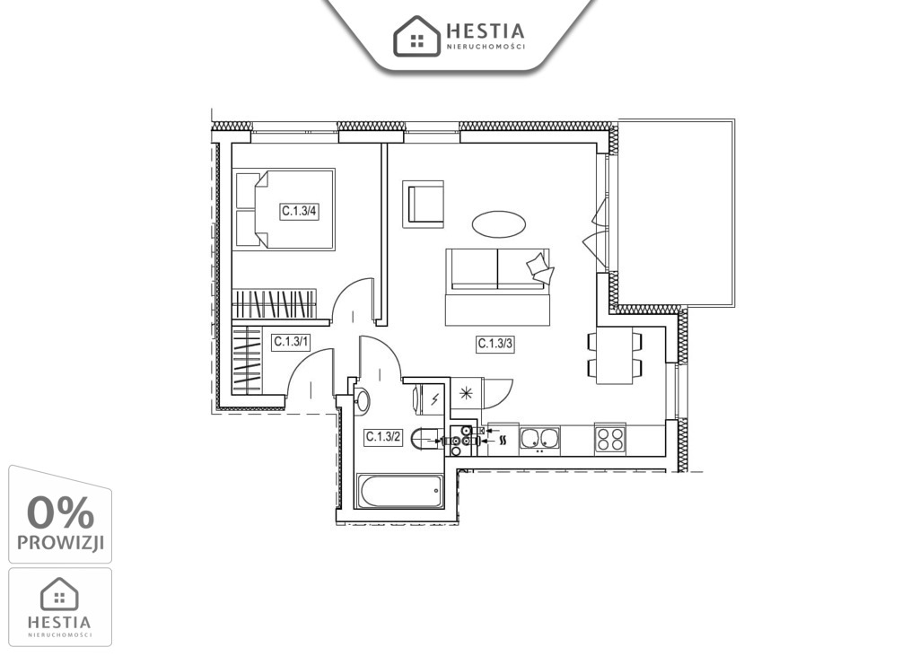 Stan deweloperski 2 pokoje z loggią !!! (2)