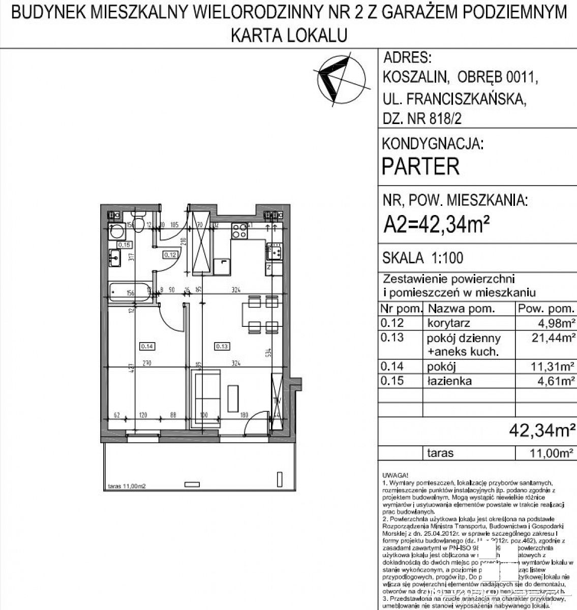 Przestronne 2 pokojowe mieszkanie  tarasem (3)