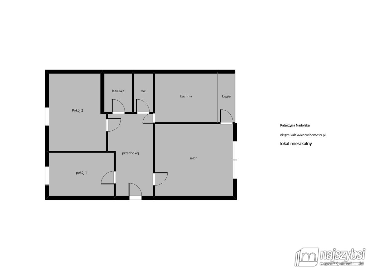 Nowogard - mieszkanie 3-pokojowe 57,8m2 z loggią (14)