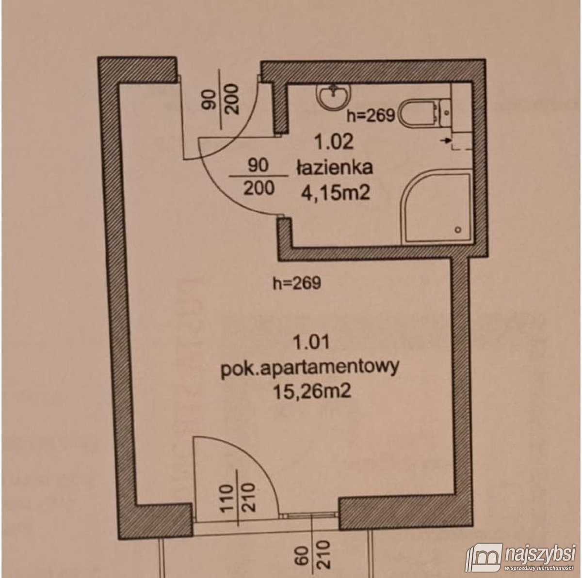 Kołobrzeg -Luksus nad morzem - apartament  19 m2   (11)